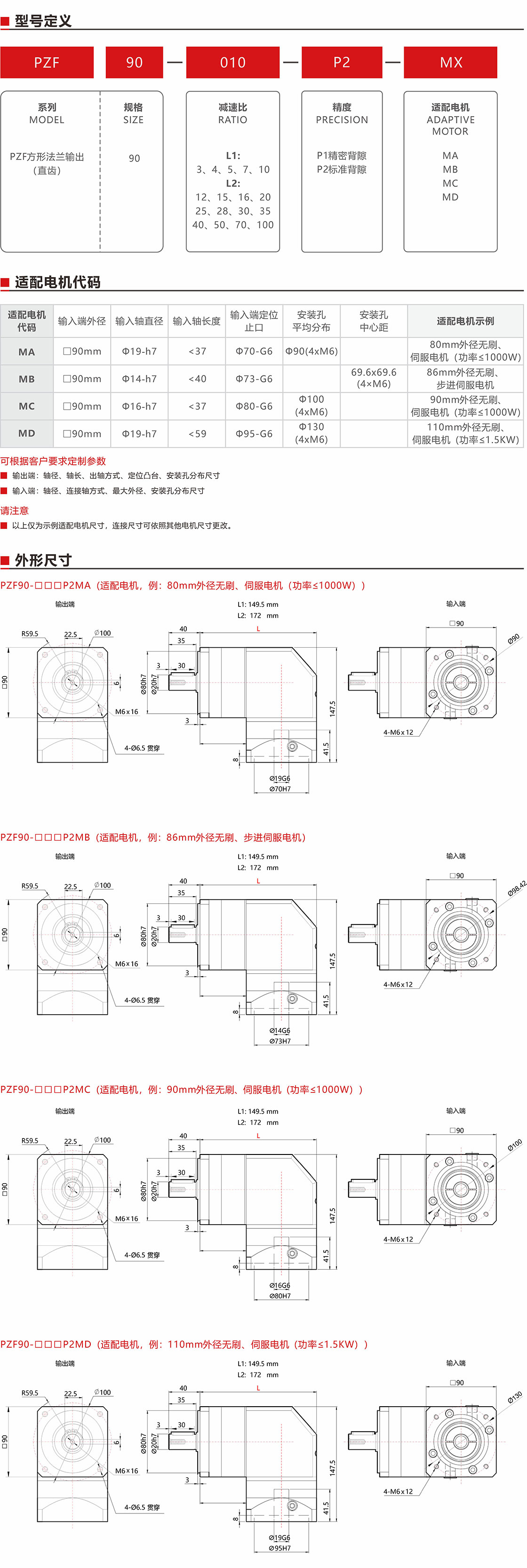 PZF90直角減速機，減速箱產品詳情.jpg